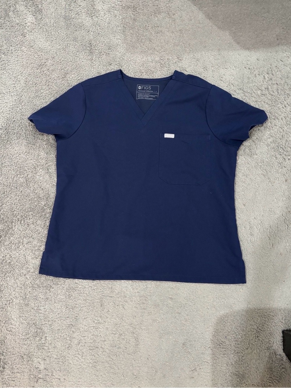 Large FIGS Navy Blue Scrub Top